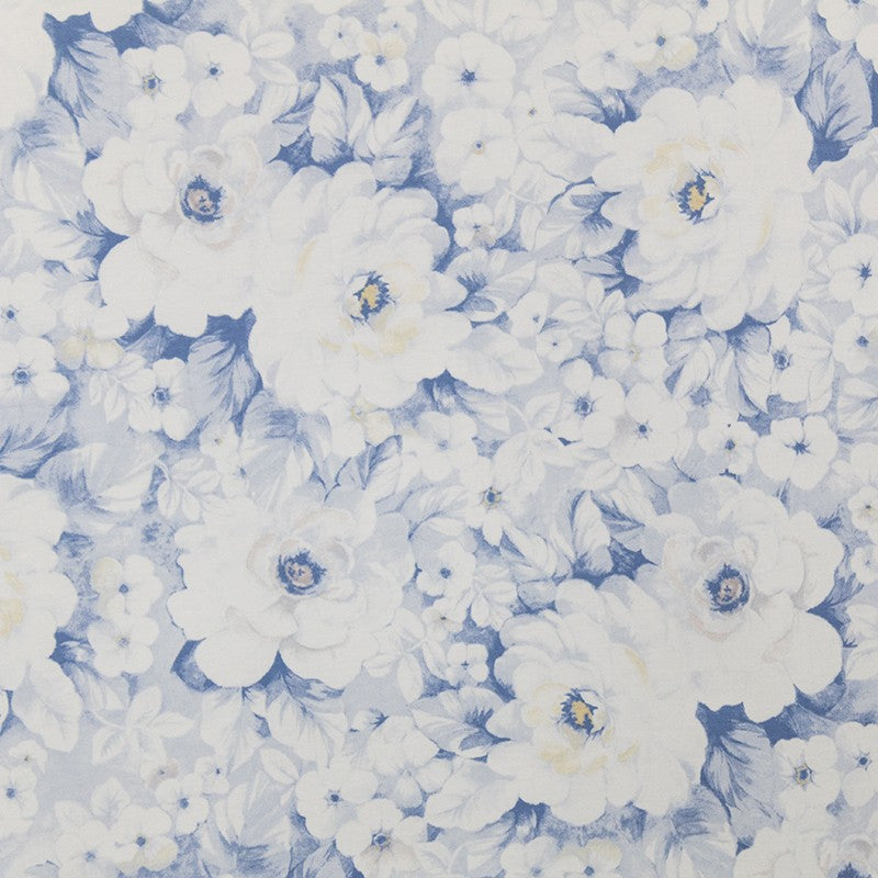 Coton Spandex Floral Bleu - Ribes y Casals