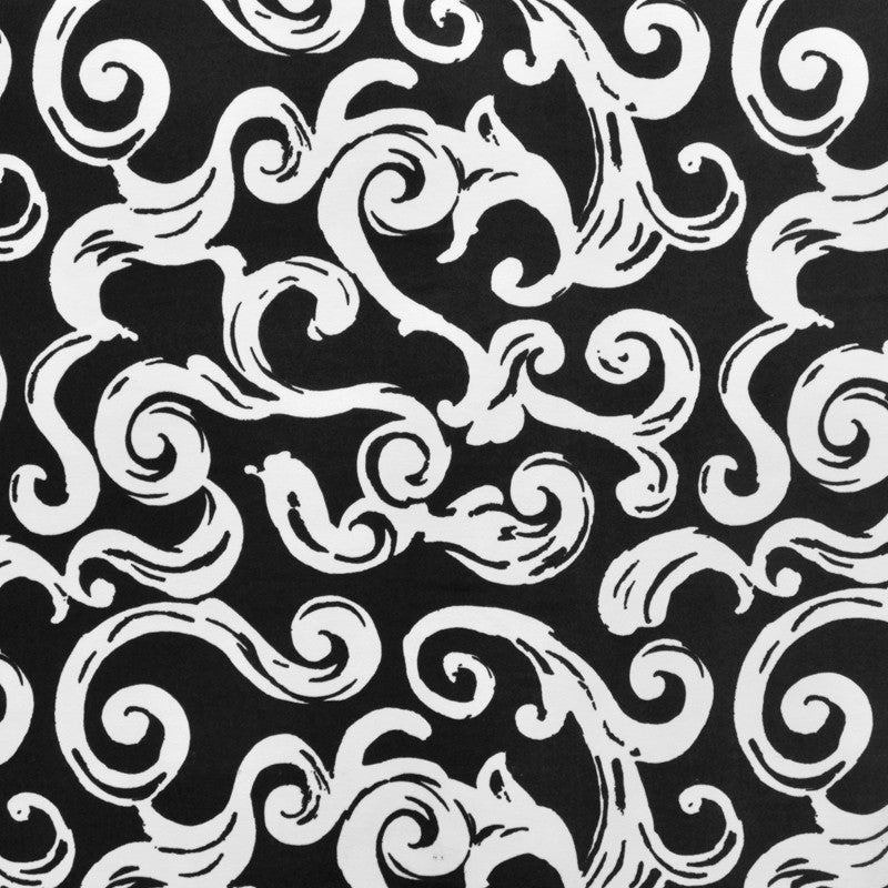 Velours Imprimé Spirales Noir Blanc - Ribes y Casals