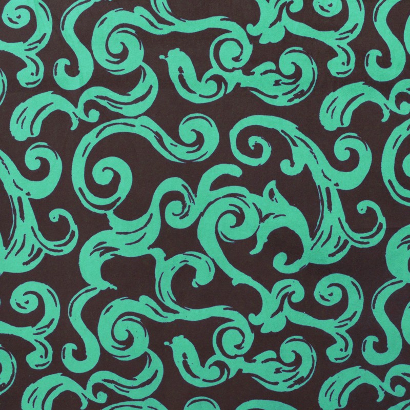 Velours Imprimé Spirales Turquoise - Ribes y Casals