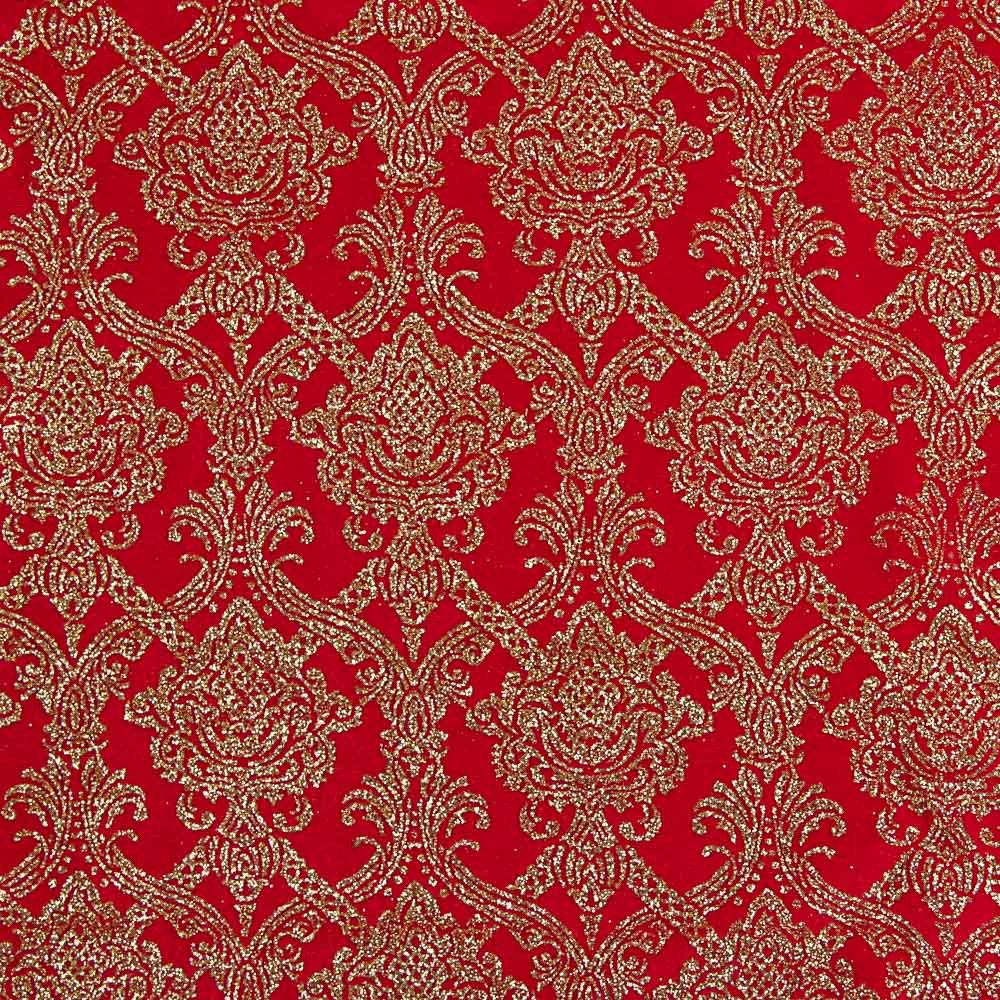 Velours Fantasy Paillettes Rouge - Ribes y Casals