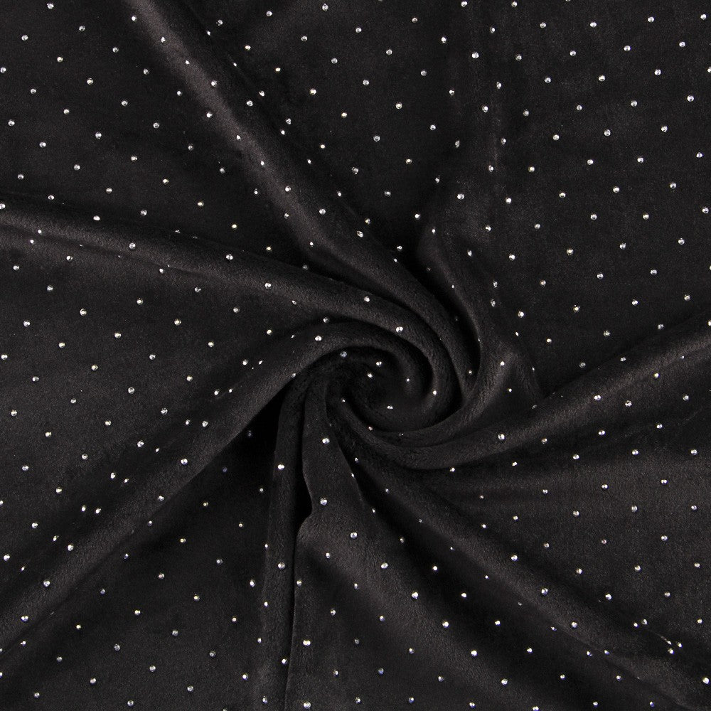 Velours Lycra Paillettes Noir - Ribes y Casals