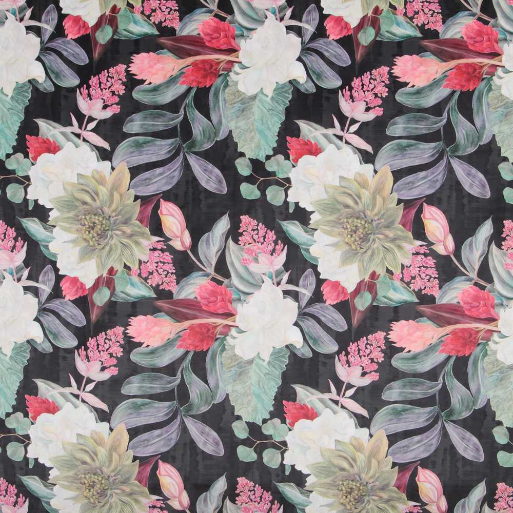 Toile Velours Résistante Tropicale Noir - Ribes y Casals