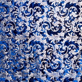 Velours Brocart Spandex Bleu - Ribes y Casals