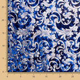 Velours Brocart Spandex Bleu - Ribes y Casals