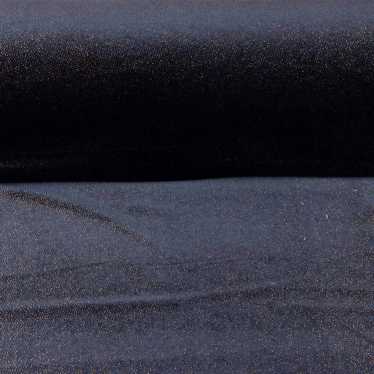 Velours stretch fantaisie bleu marine doré - Ribes y Casals