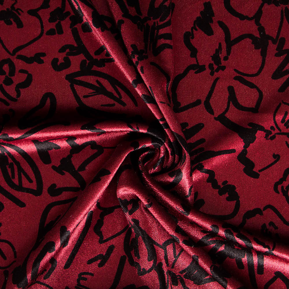 Velours Lycra Floral Bicolore Grenade - Ribes y Casals