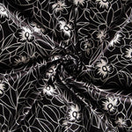 Velours Lycra Floral Bicolore Noir - Ribes y Casals
