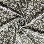 Velours Lycra Floral Kaki - Ribes y Casals