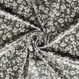 Velours Lycra Floral Kaki - Ribes y Casals