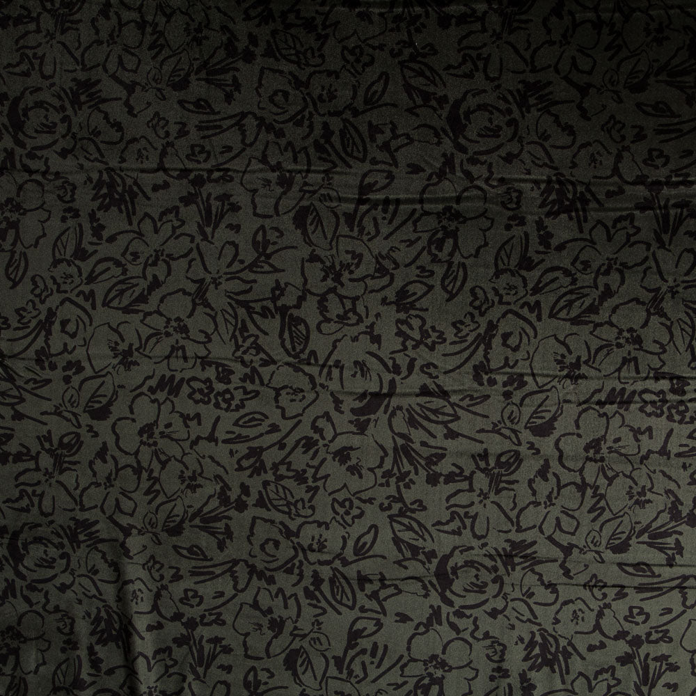 Velours Stretch Lycra Maxi Fleur Kaki - Ribes y Casals