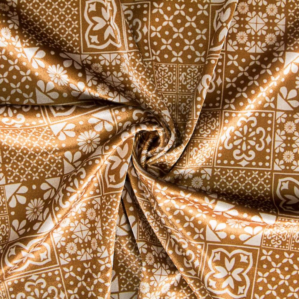 Velours Lycra Mosaïqueo Jaune - Ribes y Casals