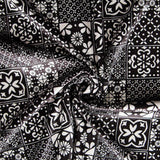 Velours Lycra Mosaïque Noir - Ribes y Casals