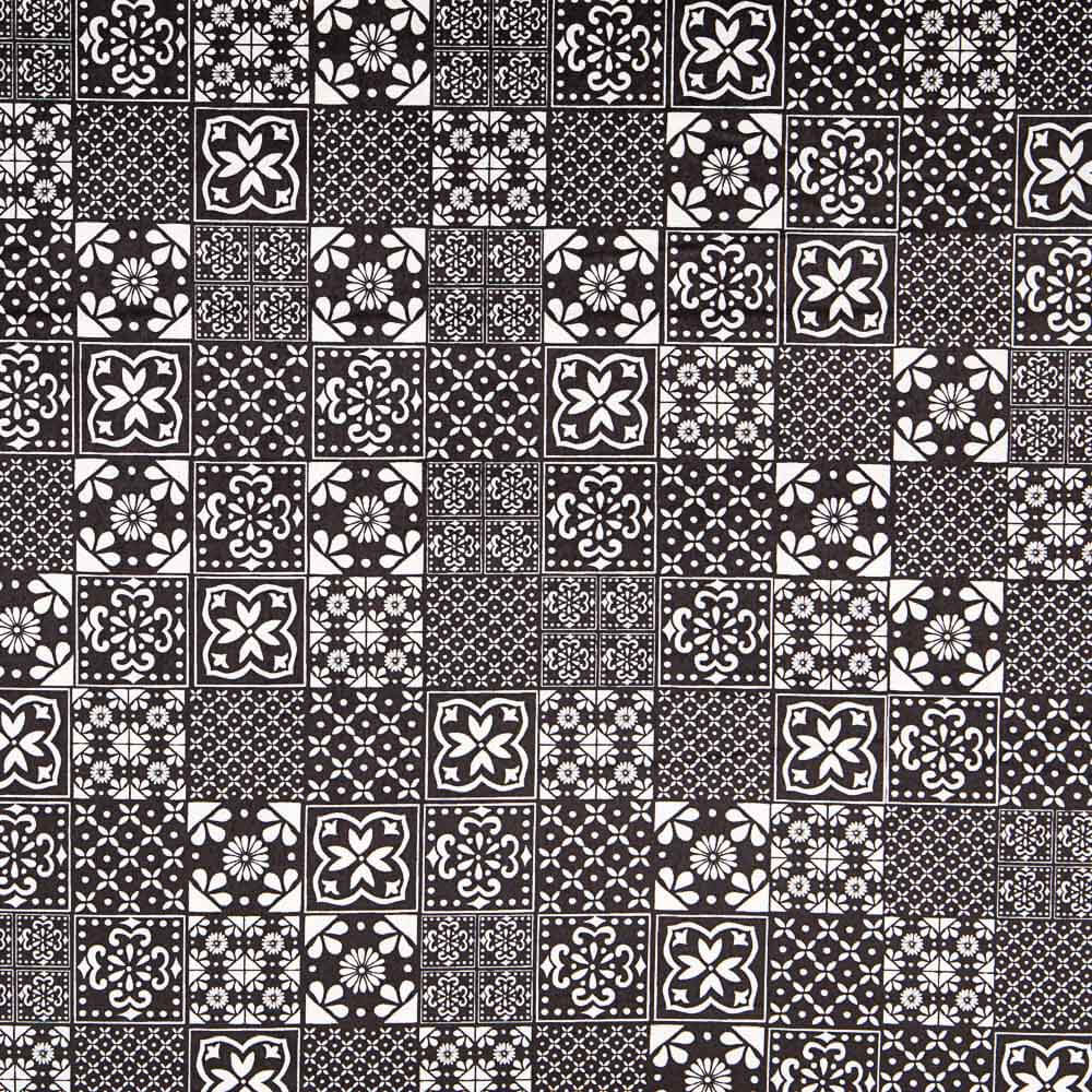 Velours Lycra Mosaïque Noir - Ribes y Casals