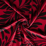 Velours Stretch Lycra Pétales Grenade - Ribes y Casals