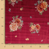 Velours Mode Fleurs Grenat - Ribes y Casals