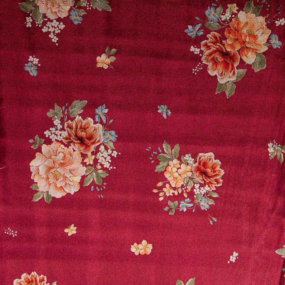 Velours Mode Fleurs Grenat - Ribes y Casals