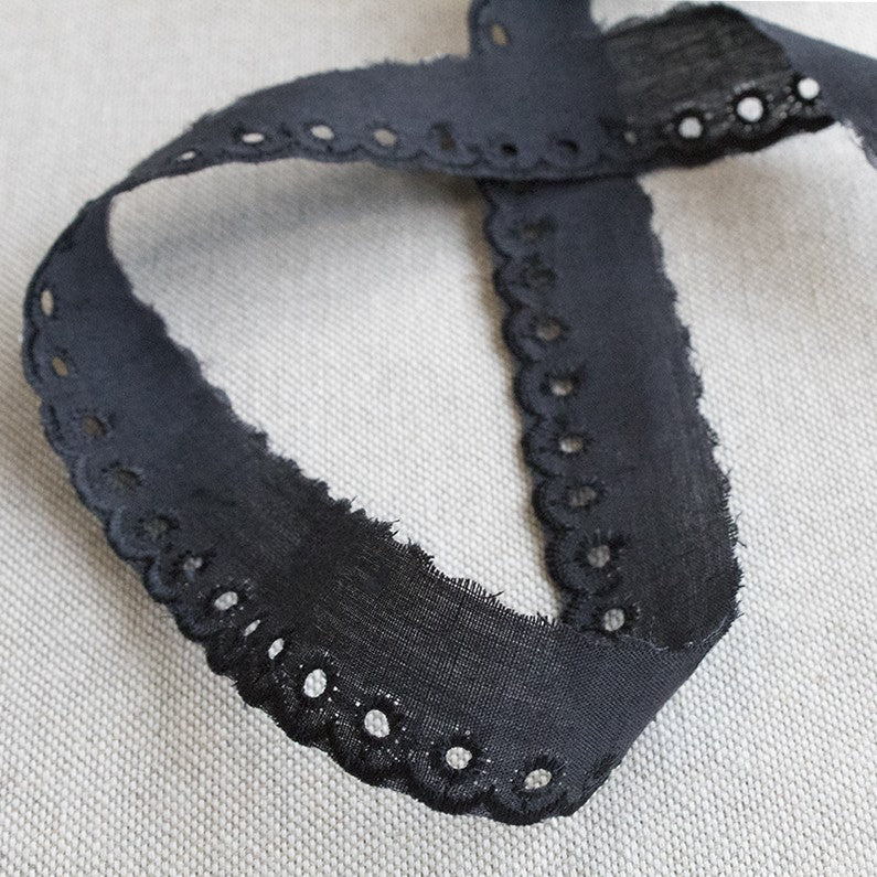 Bande Brodée Noire 25mm - Ribes y Casals