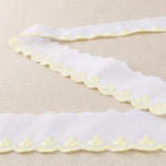 Bande Batiste Blanc Jaune 3,5cm - Ribes y Casals