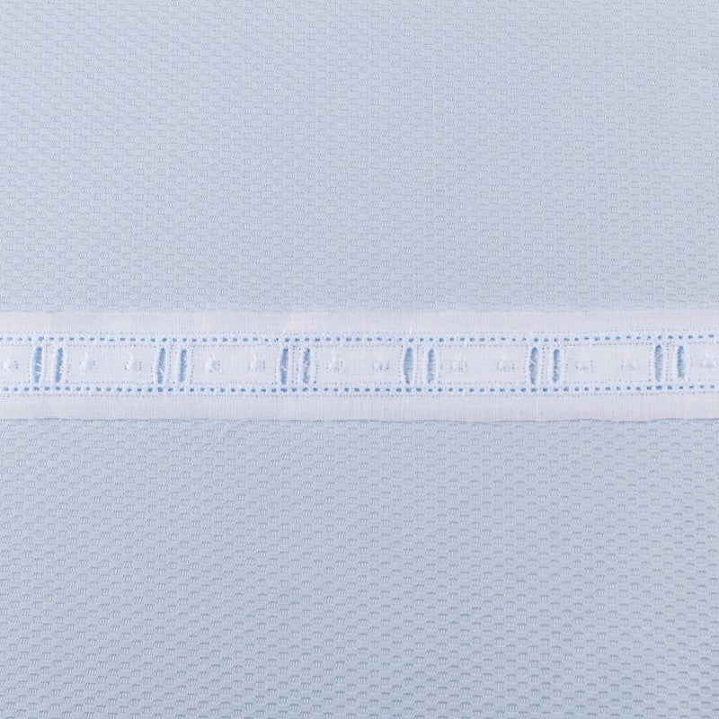 Bande Batiste Blanc Et Bleu 2,5cm - Ribes y Casals