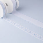 Bande Batiste Blanc Et Bleu 2,5cm - Ribes y Casals