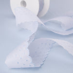 Bande Batiste Blanc Et Bleu 3cm - Ribes y Casals