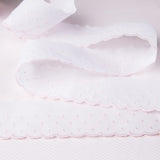 Bande De Batiste Blanc Et Rose 5cm - Ribes y Casals
