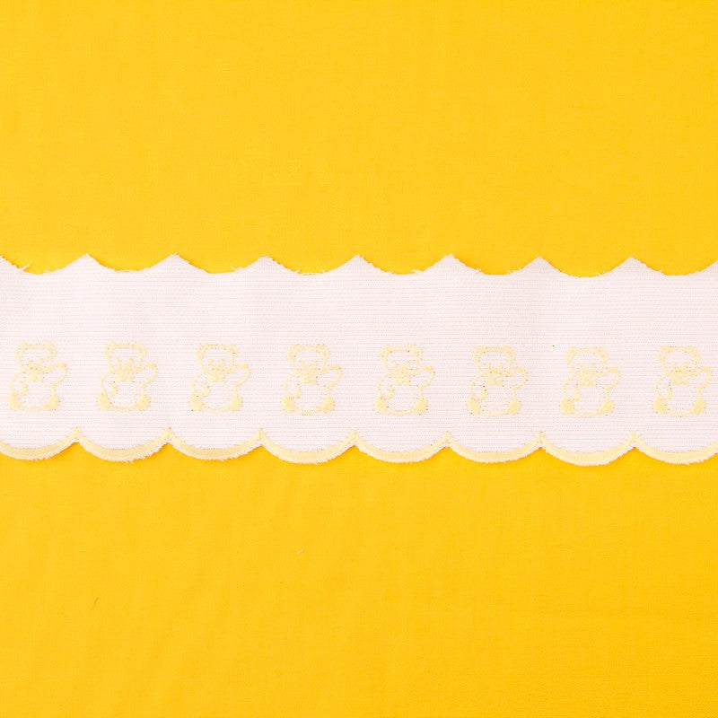 Bande De Piqué Blanc Jaune 6,5cm - Ribes y Casals