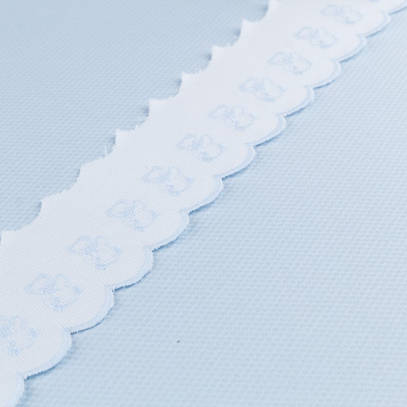 Bande De Piqué Blanc Bleu 6,5cm - Ribes y Casals