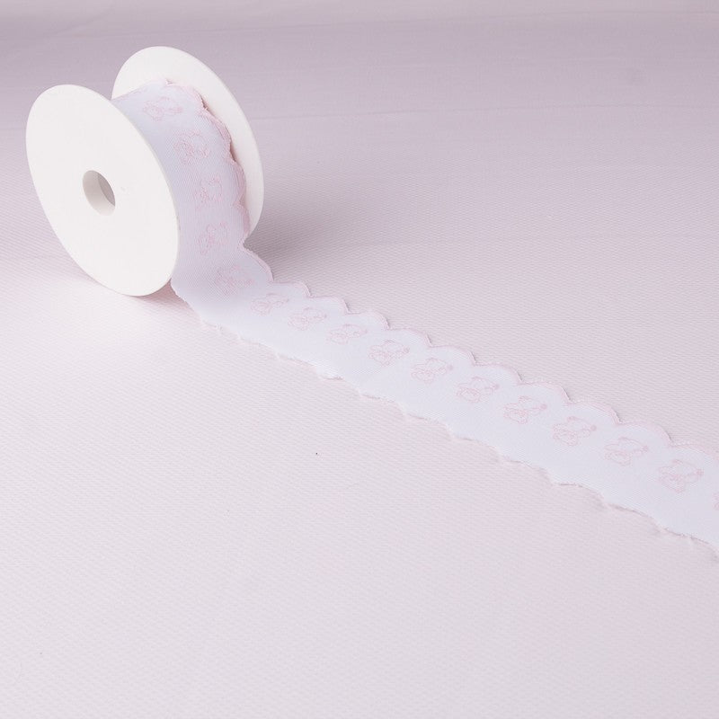 Bande De Piqué Blanc Rose 6,5cm - Ribes y Casals