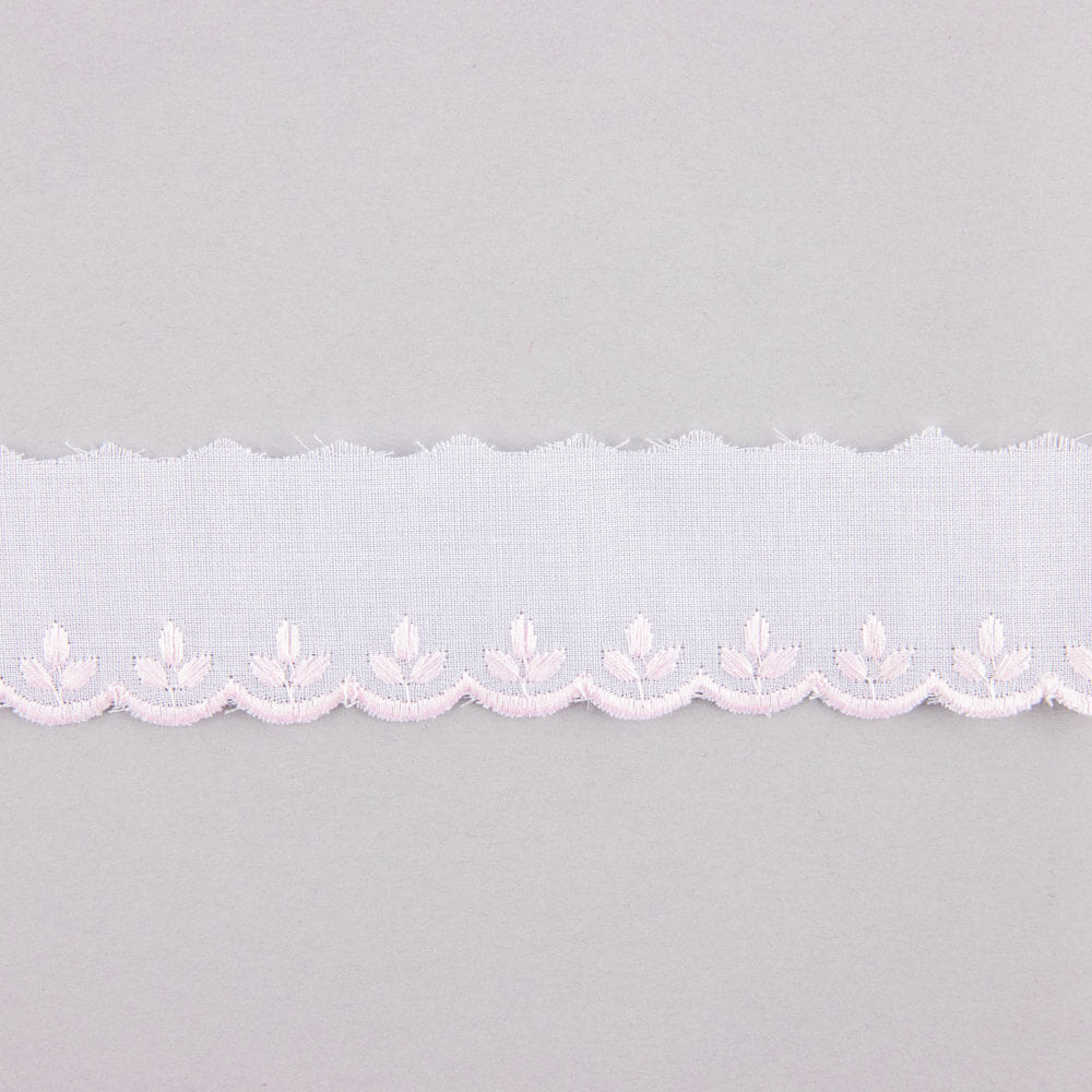 Bande De Batiste Blanc Rose 3,5cm - Ribes y Casals