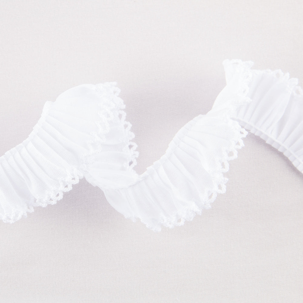 Ruban Plissé Piquillo 3cm Blanc - Ribes y Casals
