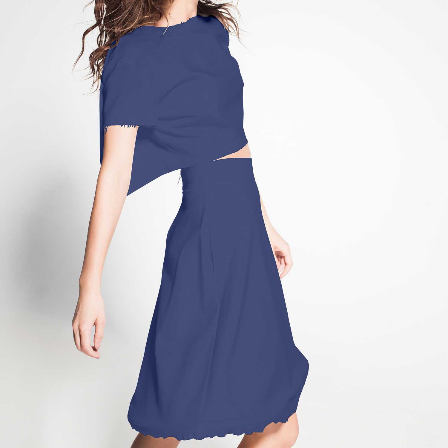 Tissu satin Lingerie Bleu Marine - Ribes y Casals