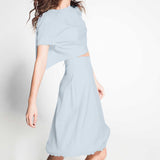 Tissu satin Lingerie Bleu Porcelaine - Ribes y Casals