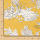 Toile de Jouy en coton – Fond jaune - Ribes y Casals