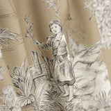 Toile de Jouy en coton – Fond brun clair - Ribes y Casals
