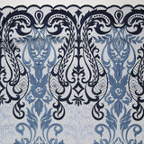 Tulle Brodé Dégradé Bleu Nuit - Ribes y Casals