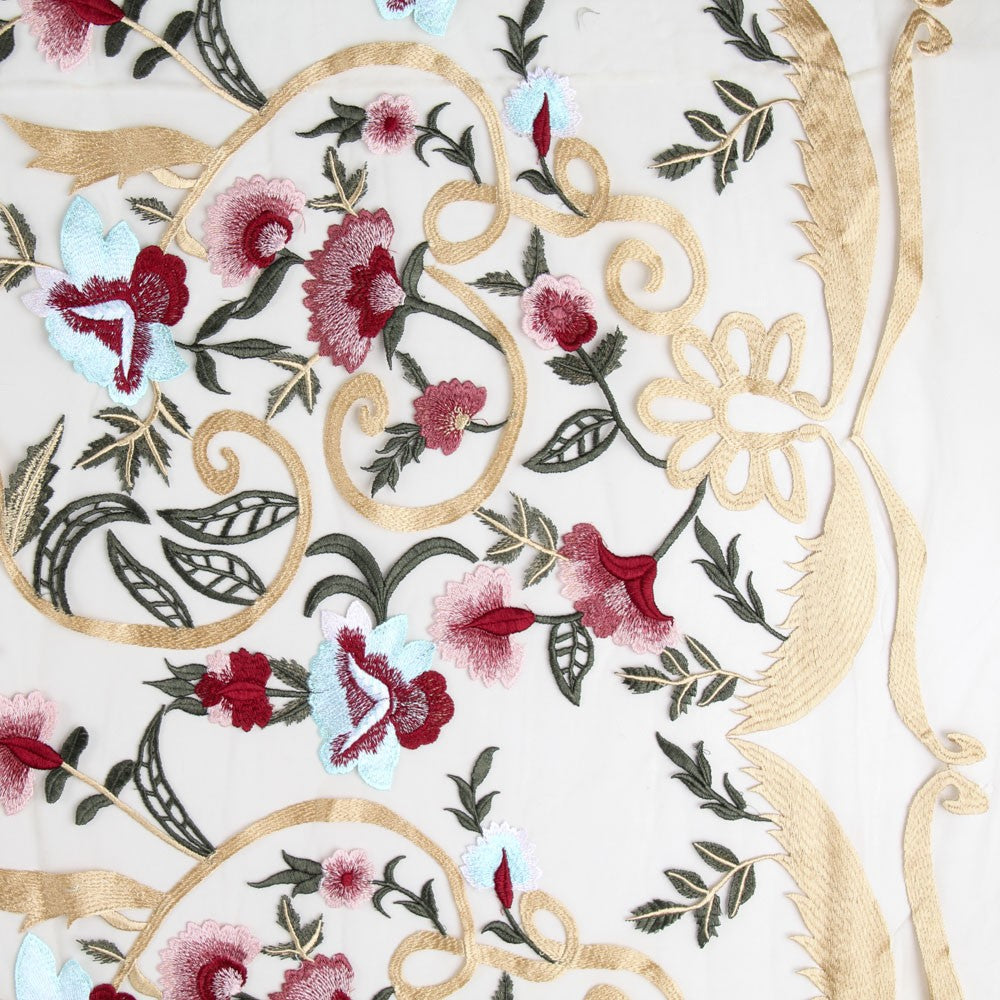 Tulle Brodé Floral Rose - Ribes y Casals