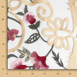 Tulle Brodé Floral Rose - Ribes y Casals