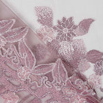 Tulle Brodé De Fleurs Malva - Ribes y Casals