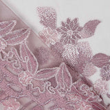 Tulle Brodé De Fleurs Malva - Ribes y Casals