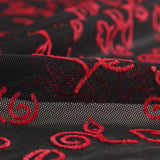 Tulle Élastique Fleurs Rouges - Ribes y Casals