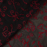 Tulle Élastique Fleurs Rouges - Ribes y Casals