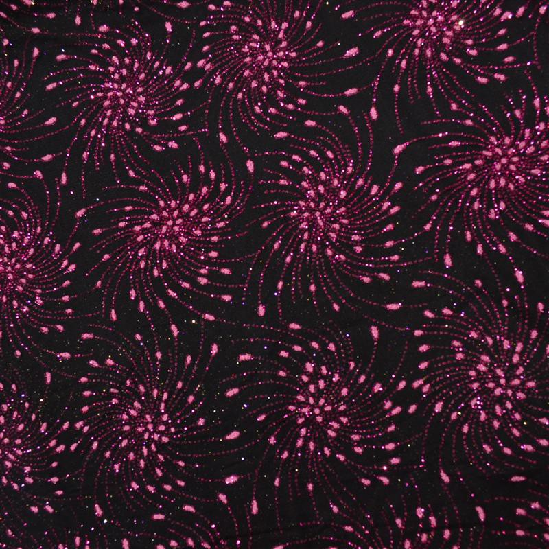 Tulle Fantaisie Glitter Noir Rose - Ribes y Casals