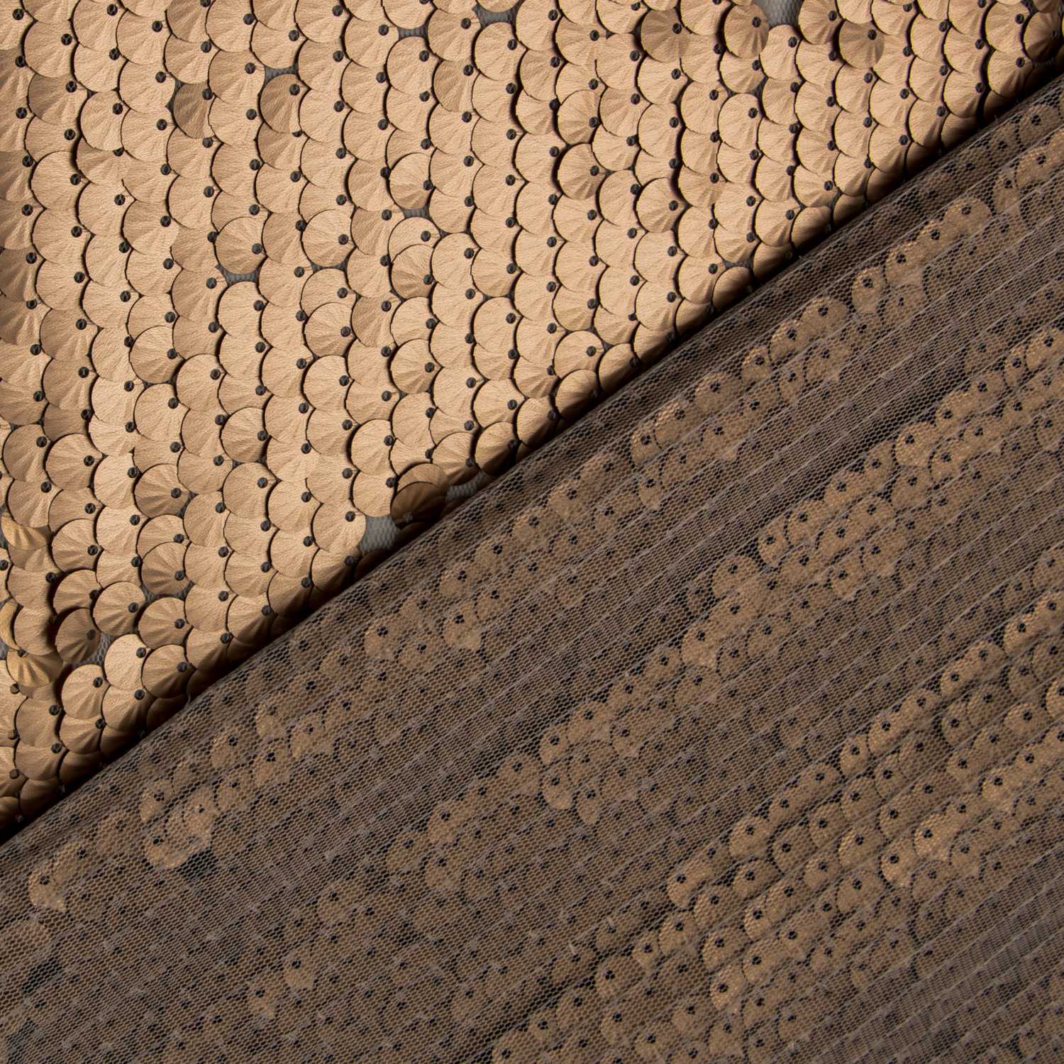 Tulle Paillettes Coquilles Dorée Or - Ribes y Casals