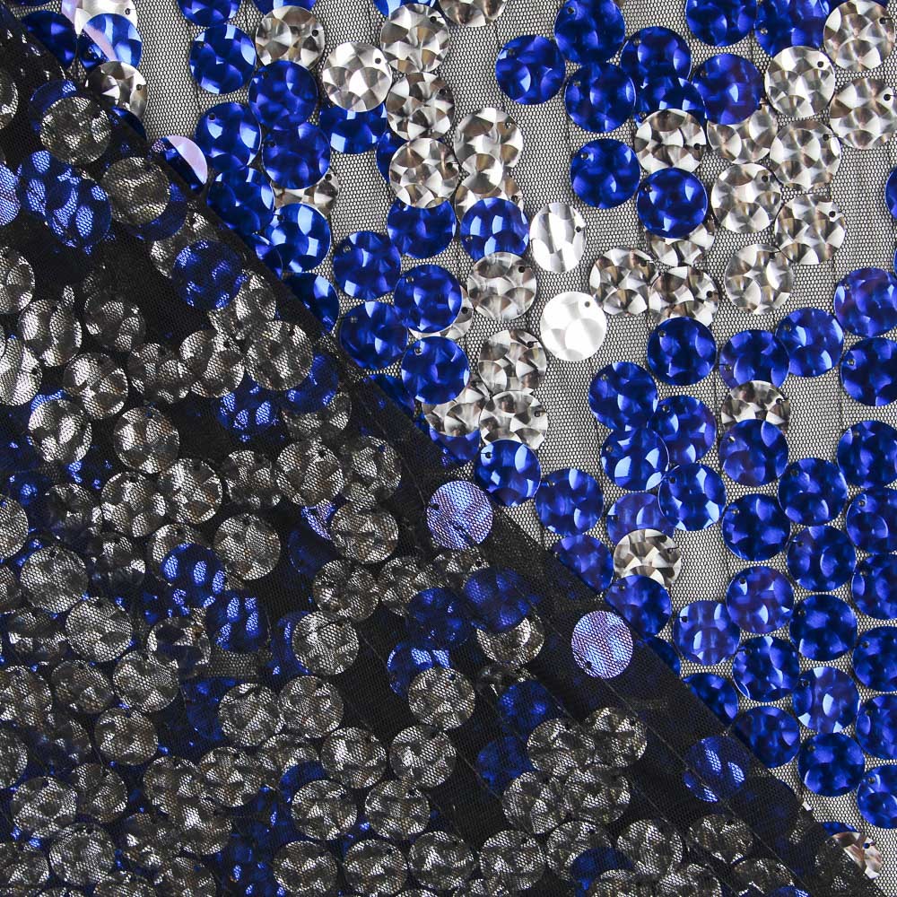 Tulle Sequin Bleu Rond - Ribes y Casals