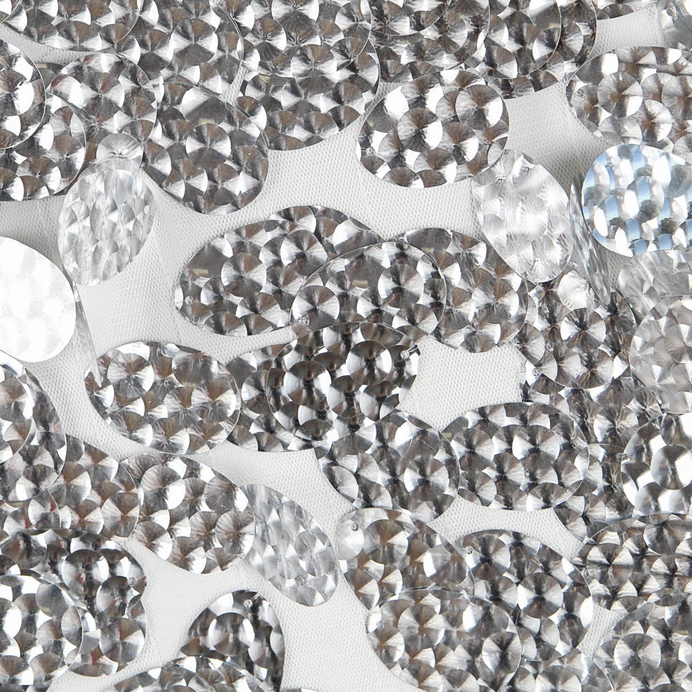 Tulle Sequin Argenté Rond - Ribes y Casals