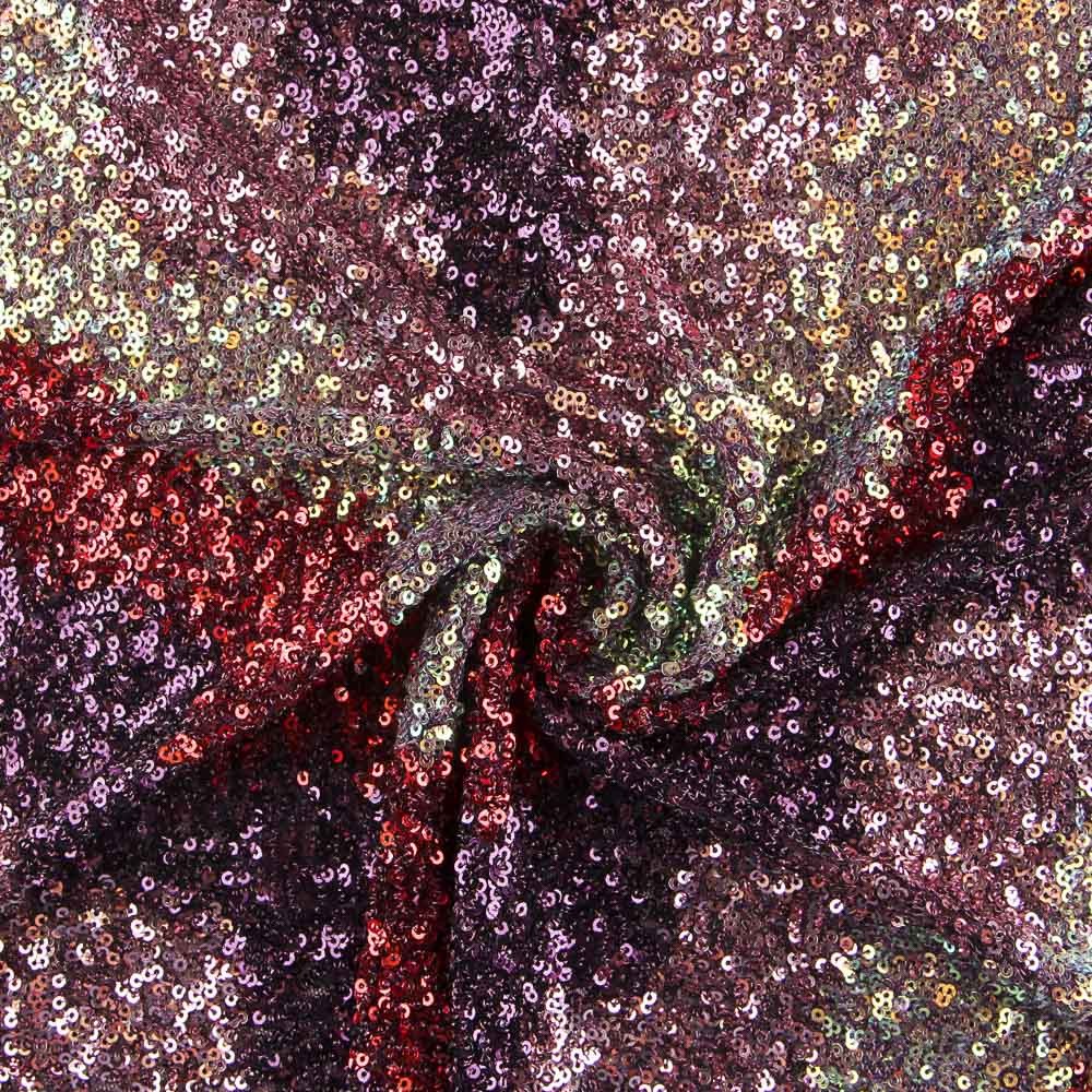 Tulle Lycra Sequin Chevron Multicolore - Ribes y Casals