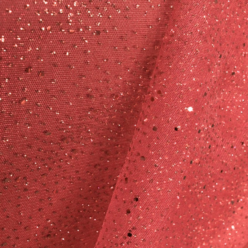 Tulle Moucheté Paillettes Rouge - Ribes y Casals