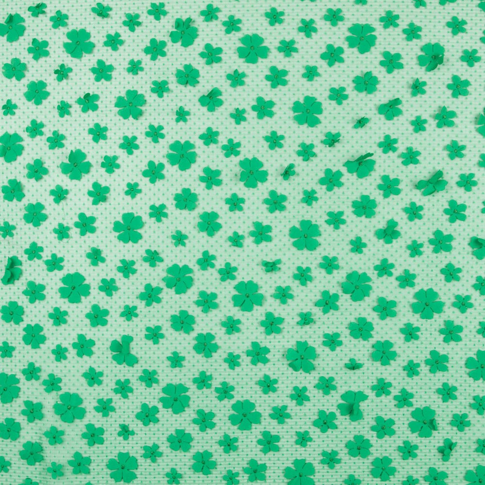 Tulle Plissé Fleur Verte - Ribes y Casals