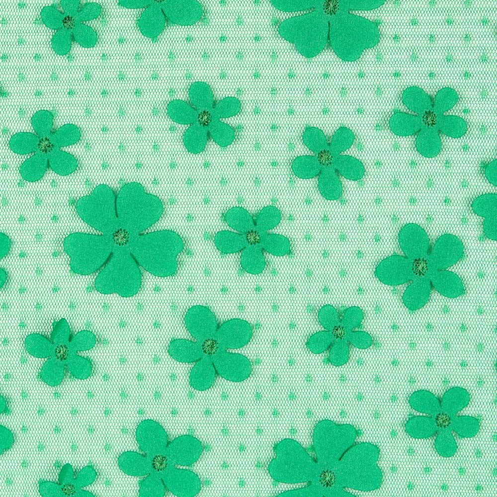 Tulle Plissé Fleur Verte - Ribes y Casals